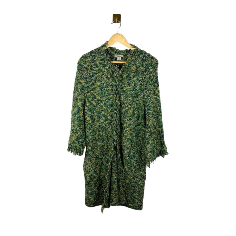 VINTAGE Nordstrom Oversized Mohair Wool Blend Marled Cardigan Green/Blue M/L